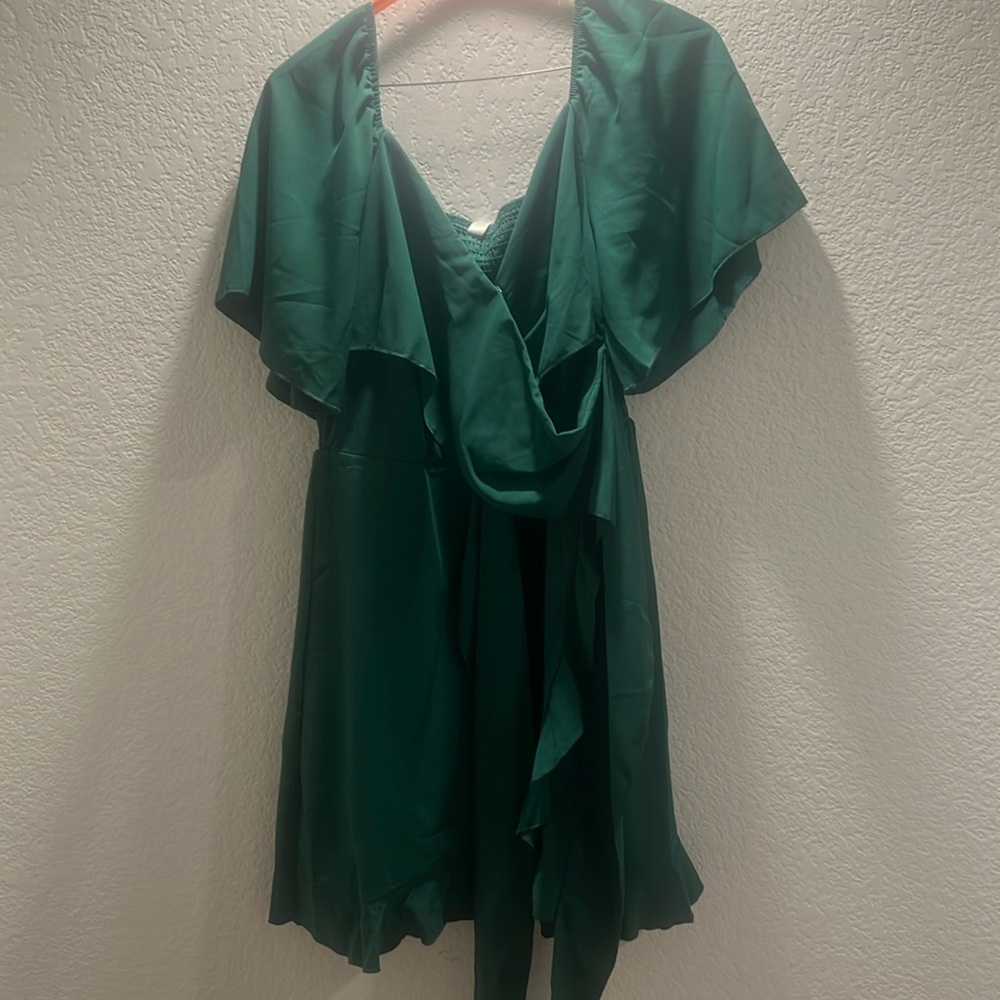 Green Dokotto Mini Short Swing Skater Dress
